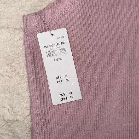 Abercrombie & Fitch Ribbed Polo Bodysuit – Muted Pink, Size Large | NWT - Picture 4 of 4